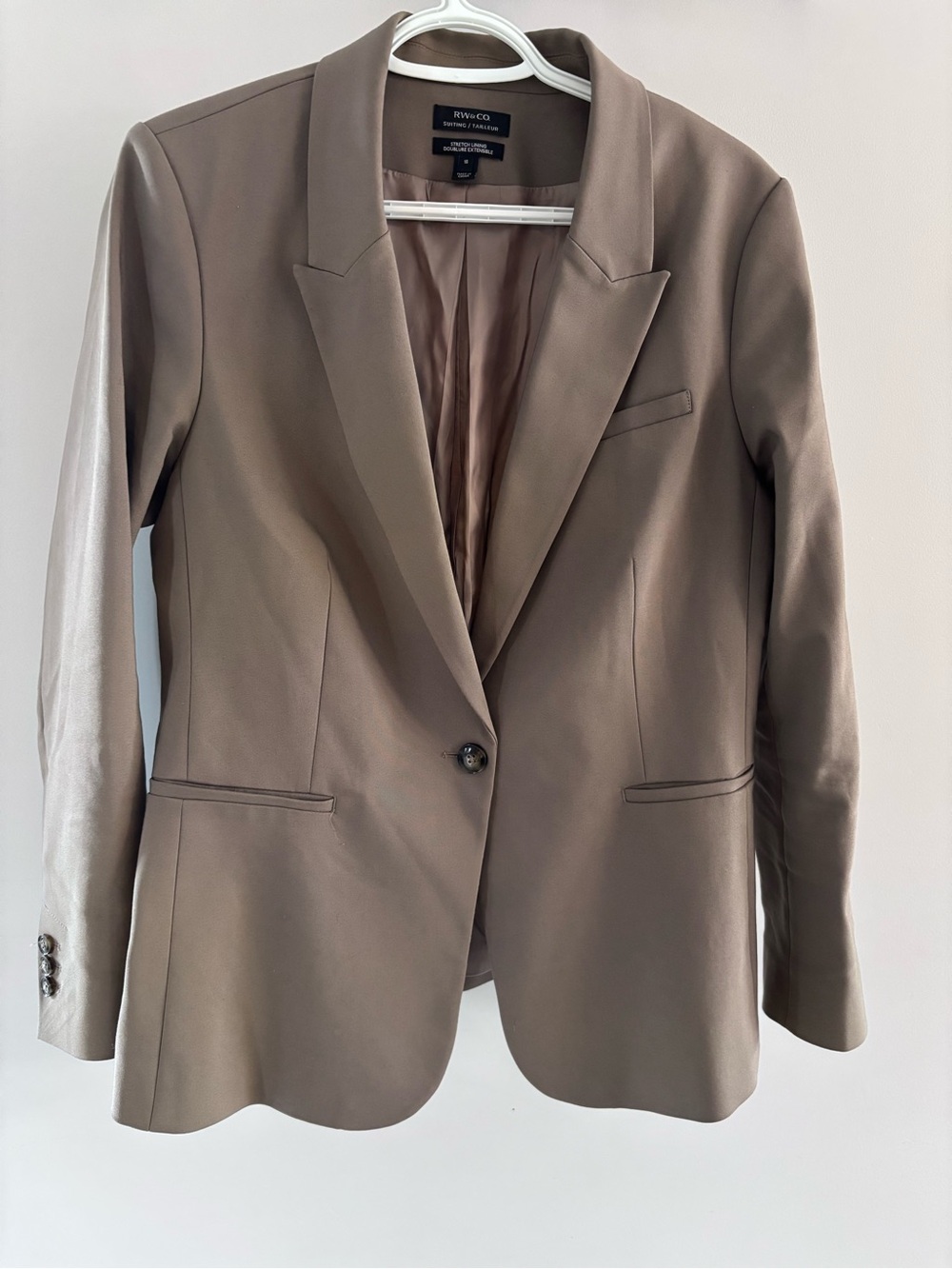 RW&CO. Taupe Single-Button Blazer